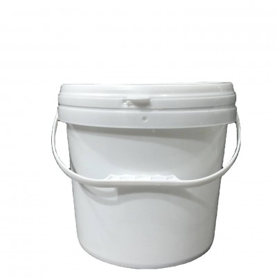 White Plastic Paint Bucket With Lids Handle 10 Liter Pail Barrel